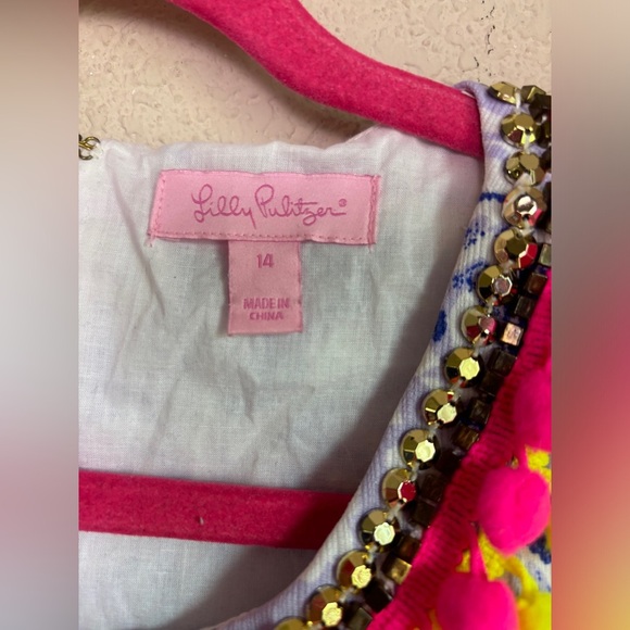 Lilly Pulitzer Mila Pom Pom Trim Shift Dress in Lilac Verben Rock The Dock 14 - Picture 6 of 10